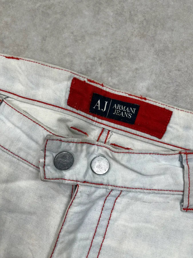 2000s Armani Faded Grey Double Knee Cargo Pants gzSppHA 10