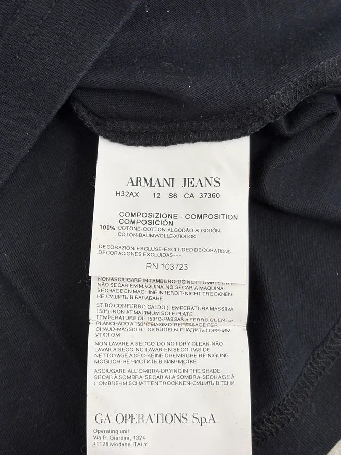 2000s Armani Black Time Tools Print T-Shirt CtokSYW 8