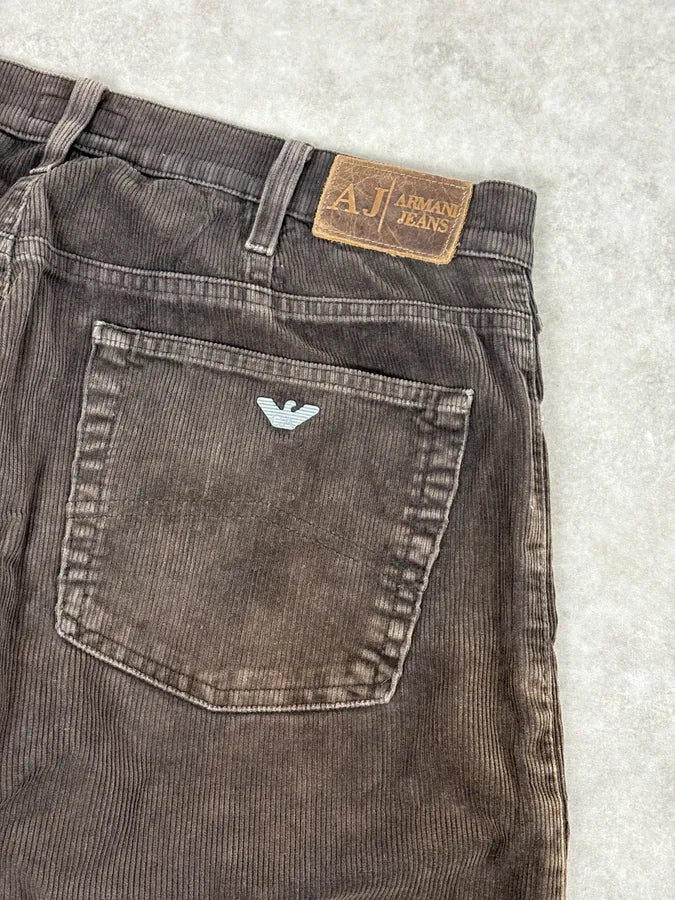 2000s Armani Jeans Brown Corduroy Cargo Pants ijqPJiw 7