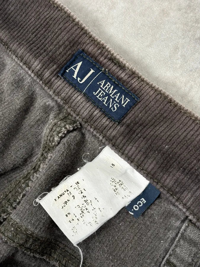 2000s Armani Jeans Brown Corduroy Cargo Pants ijqPJiw 9