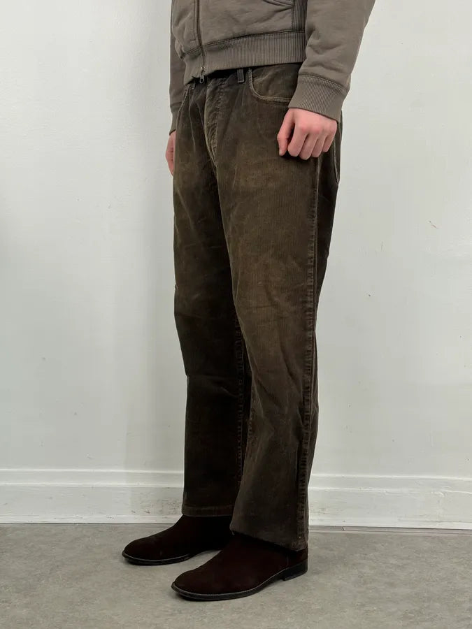 2000s Armani Jeans Brown Corduroy Cargo Pants ijqPJiw 2