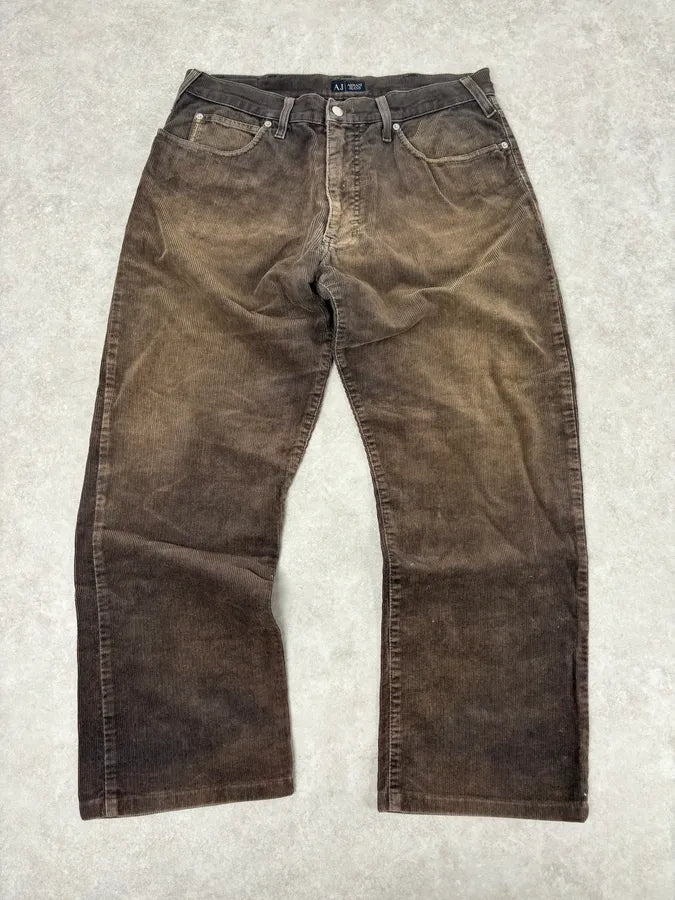 2000s Armani Jeans Brown Corduroy Cargo Pants ijqPJiw 0