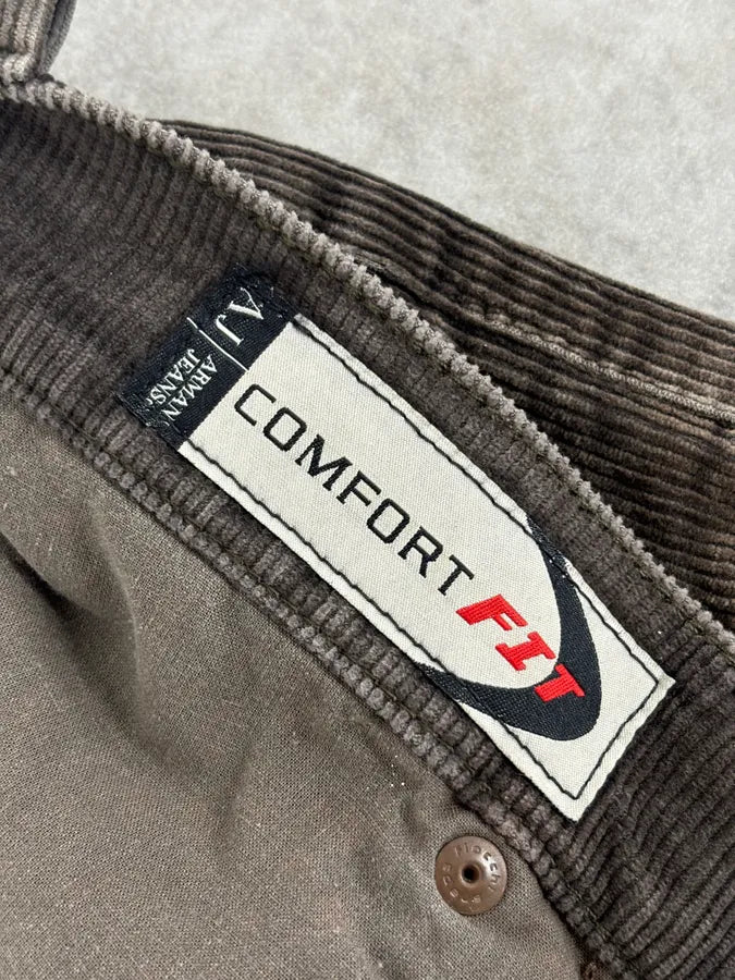 2000s Armani Jeans Brown Corduroy Cargo Pants ijqPJiw 11