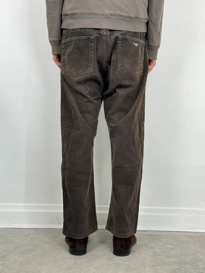 2000s Armani Jeans Brown Corduroy Cargo Pants ijqPJiw 3