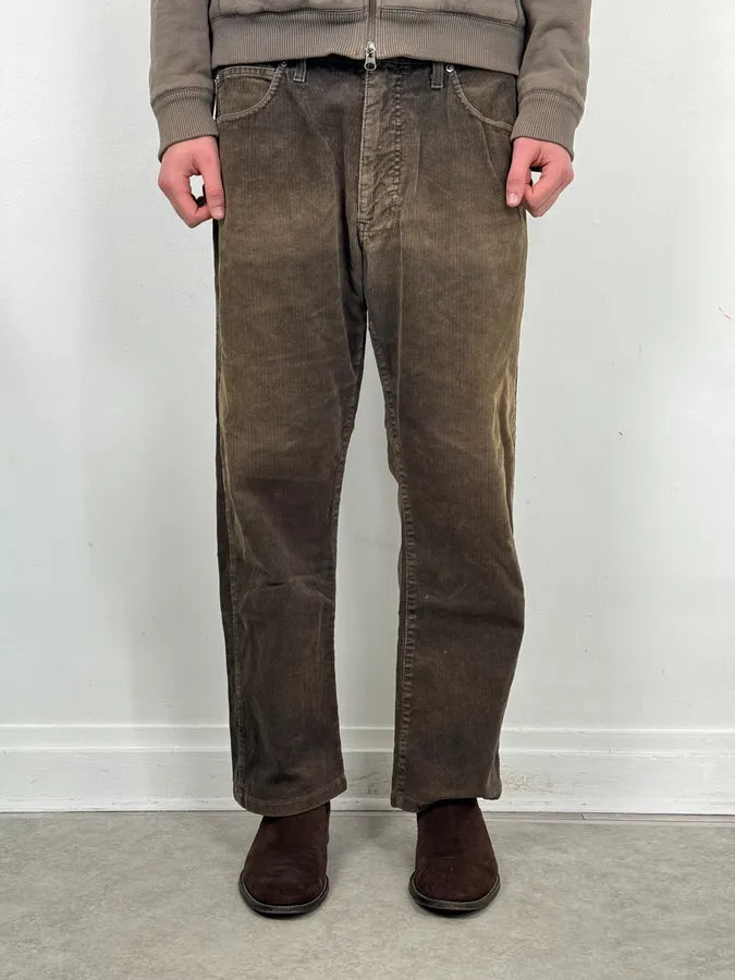 2000s Armani Jeans Brown Corduroy Cargo Pants ijqPJiw 1