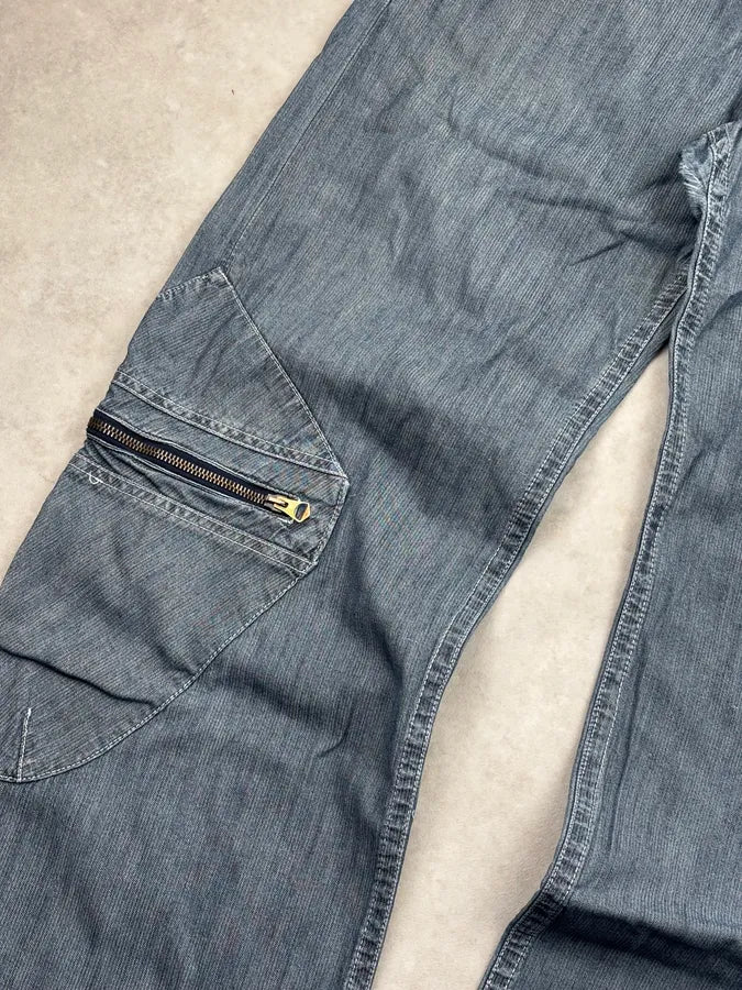 2000s Armani Dark Blue Denim Cargo Jeans vIApemf 9
