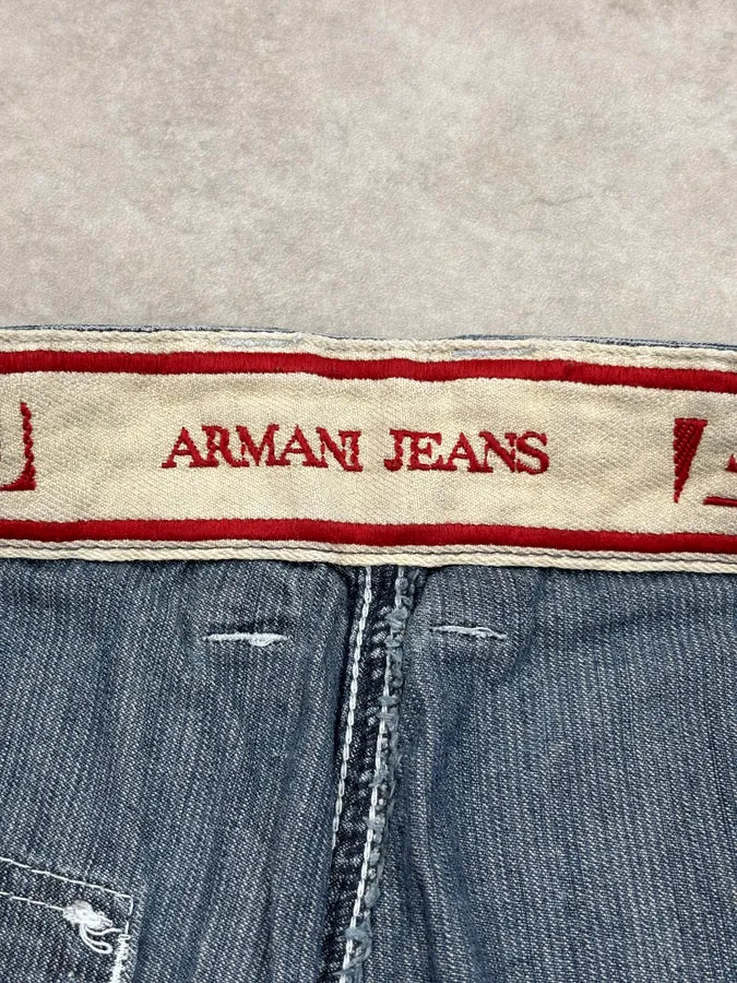 2000s Armani Dark Blue Denim Cargo Jeans vIApemf 10