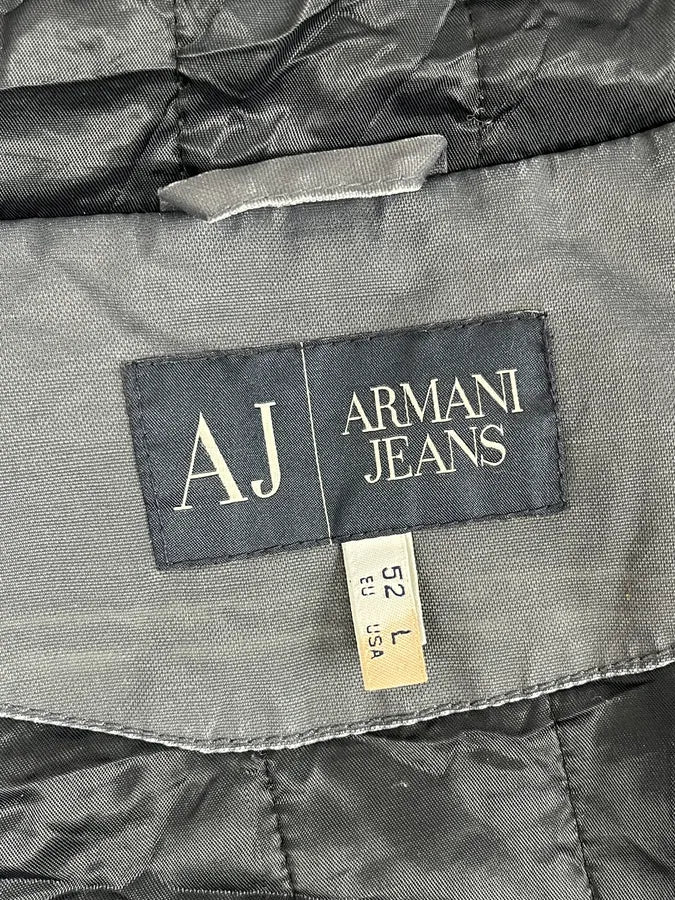 2000s Armani Blue Faded Buttoned Hooded Coat bqfpAuA 9