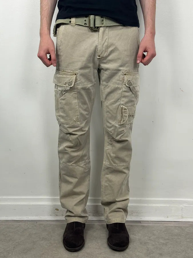2000s Armani Khaki Cargo Belted Pants JypekAk 1