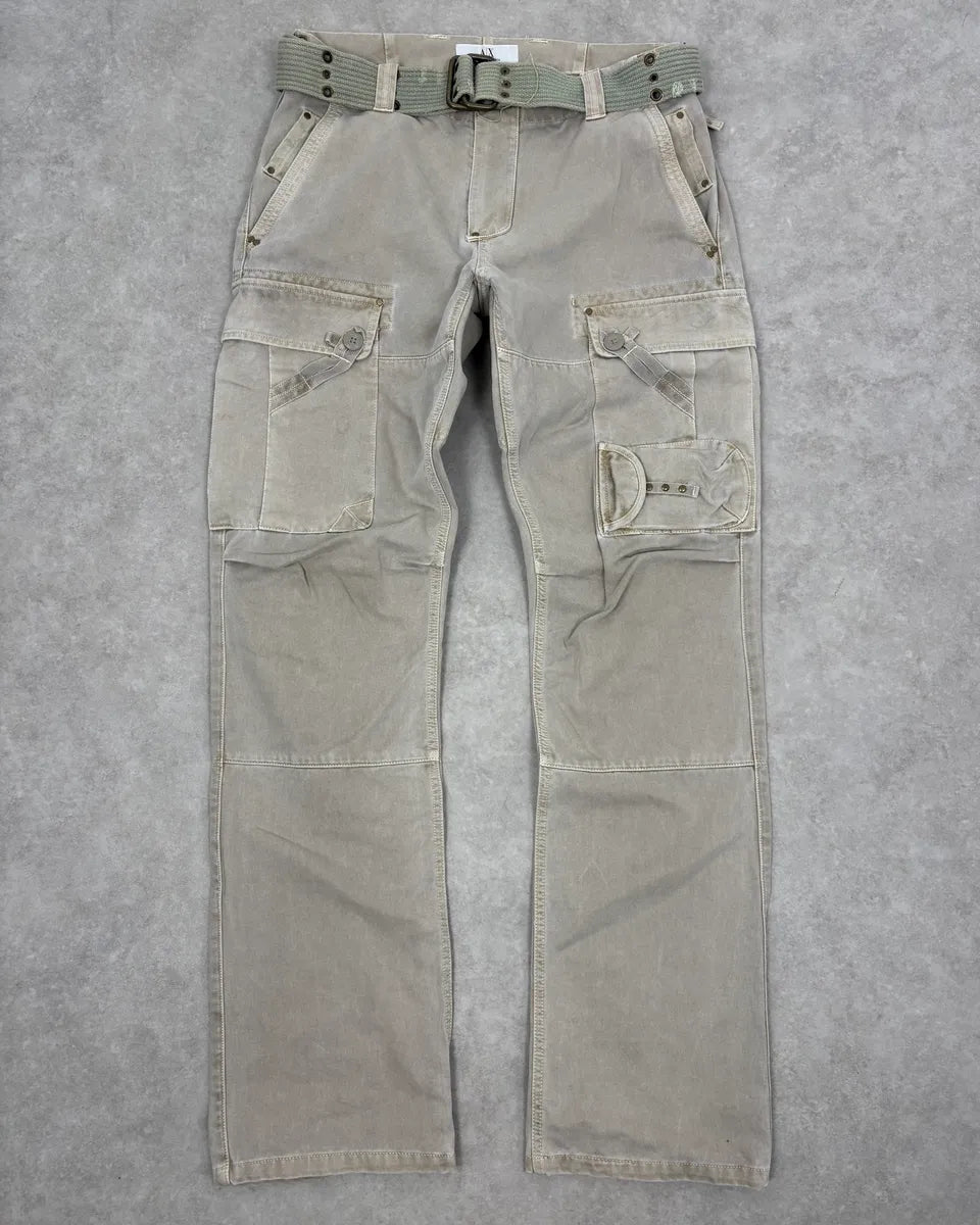 2000s Armani Khaki Cargo Belted Pants JypekAk 0