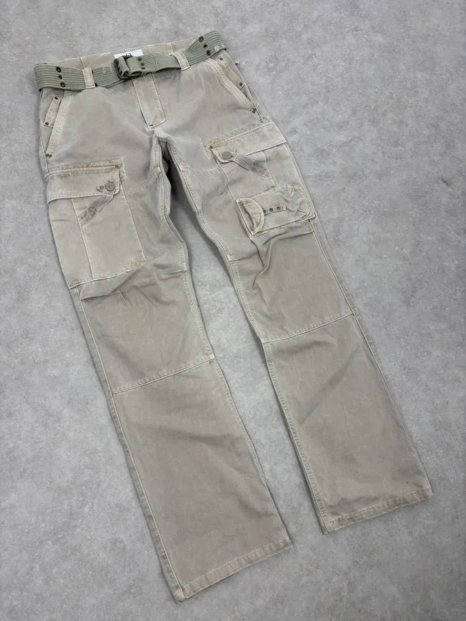 2000s Armani Khaki Cargo Belted Pants JypekAk 4