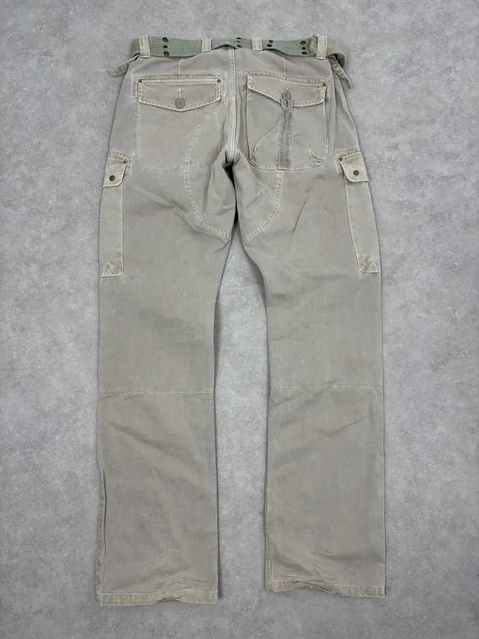 2000s Armani Khaki Cargo Belted Pants JypekAk 7