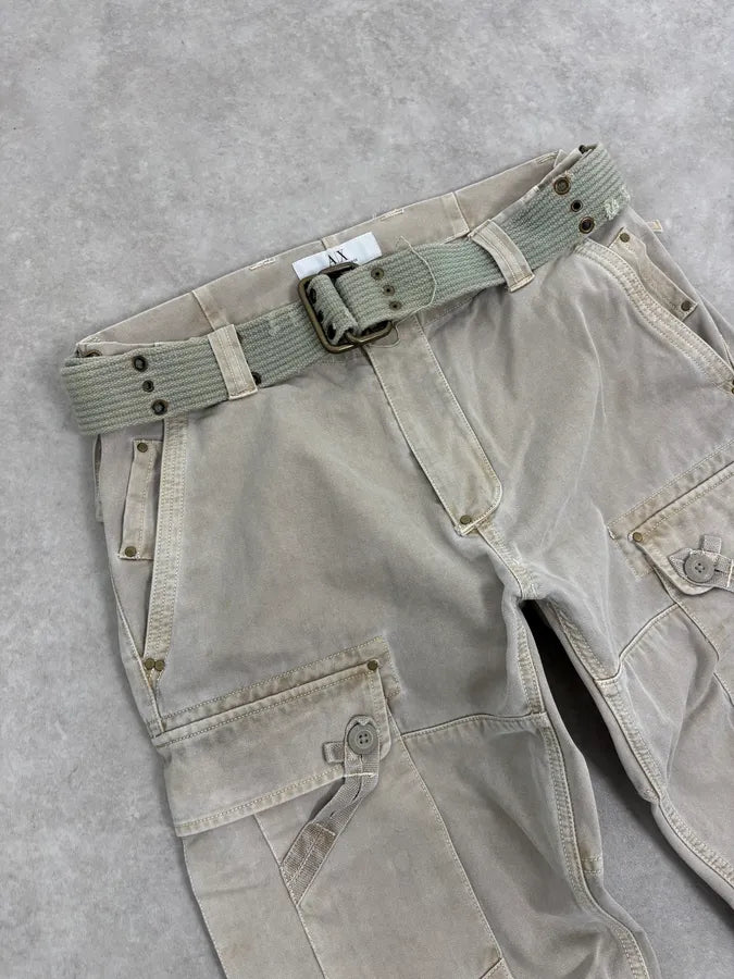 2000s Armani Khaki Cargo Belted Pants JypekAk 5