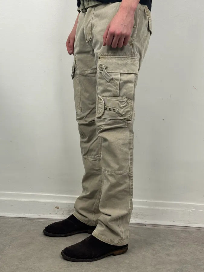 2000s Armani Khaki Cargo Belted Pants JypekAk 2