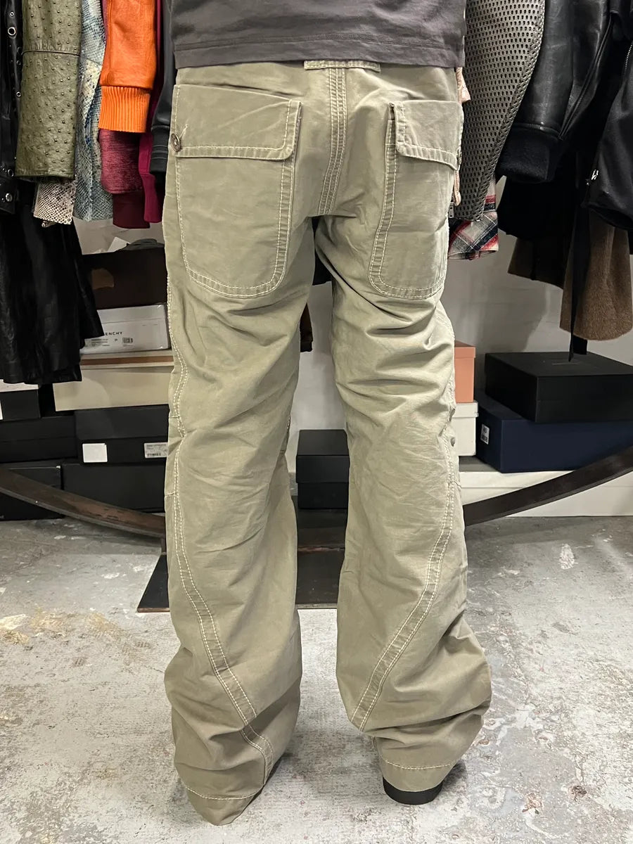 2000s Armani Khaki Green Structural Pants QjQzkfF 3