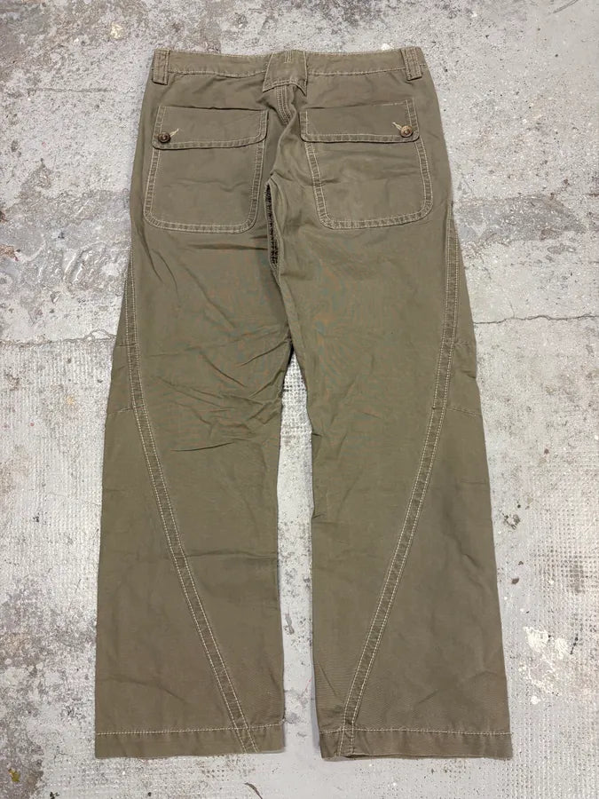 2000s Armani Khaki Green Structural Pants QjQzkfF 6