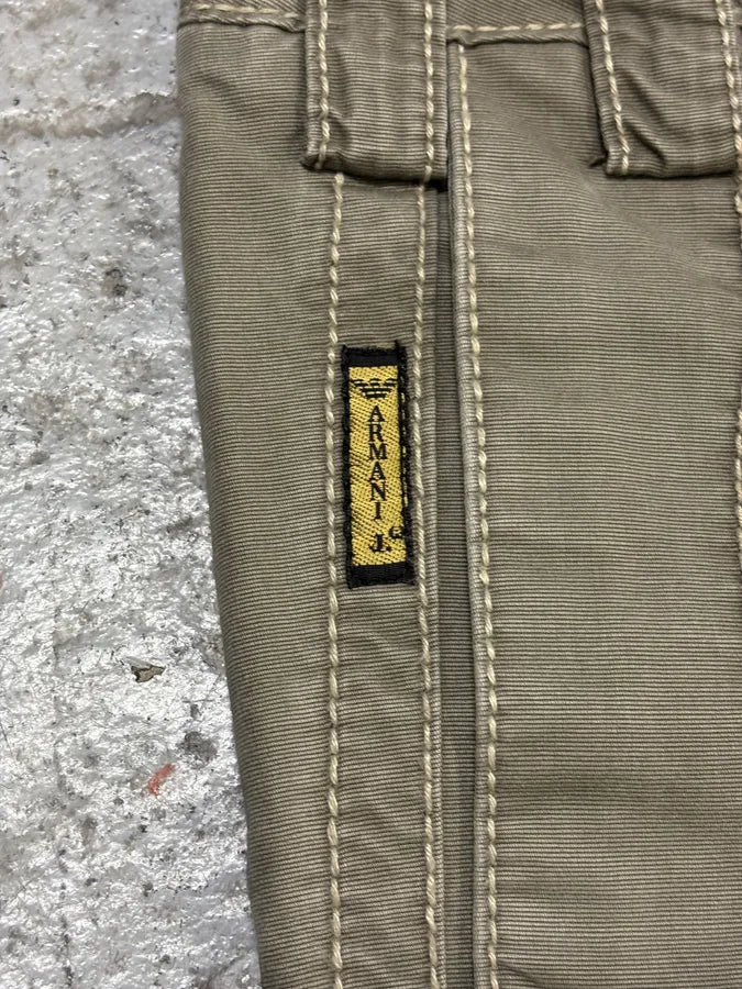 2000s Armani Khaki Green Structural Pants QjQzkfF 8