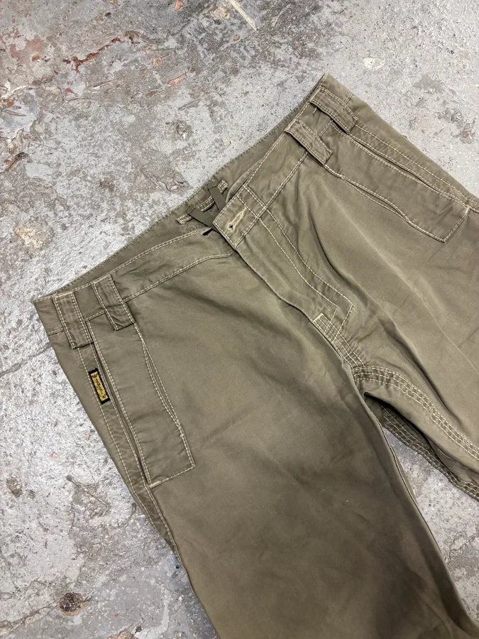 2000s Armani Khaki Green Structural Pants QjQzkfF 5