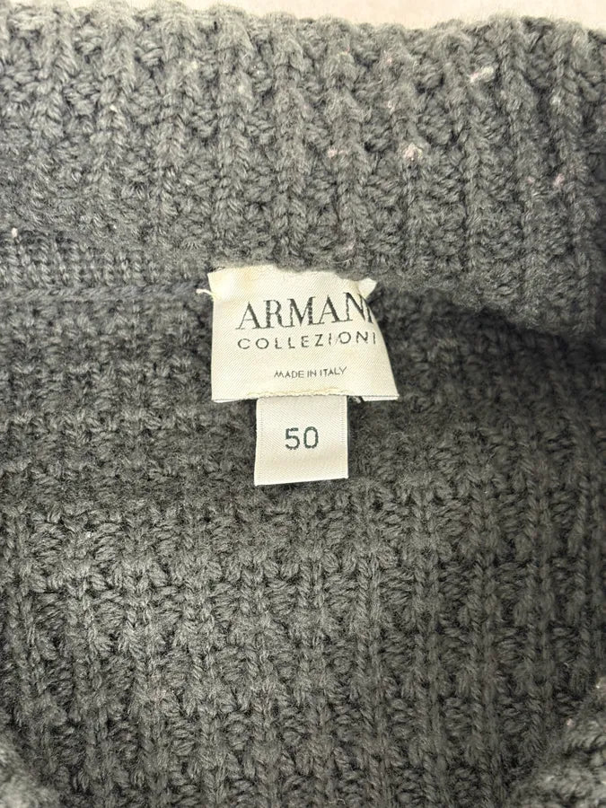 2000s Armani Collezioni Olive Wool Waffle Shirt  PjCKqeF 8