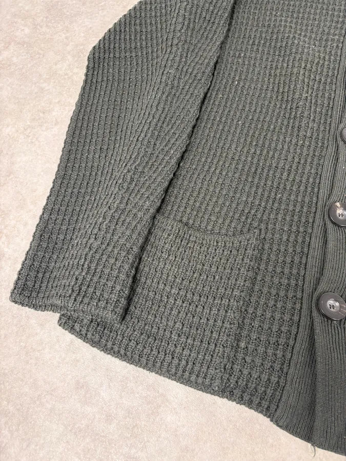 2000s Armani Collezioni Olive Wool Waffle Shirt  PjCKqeF 7