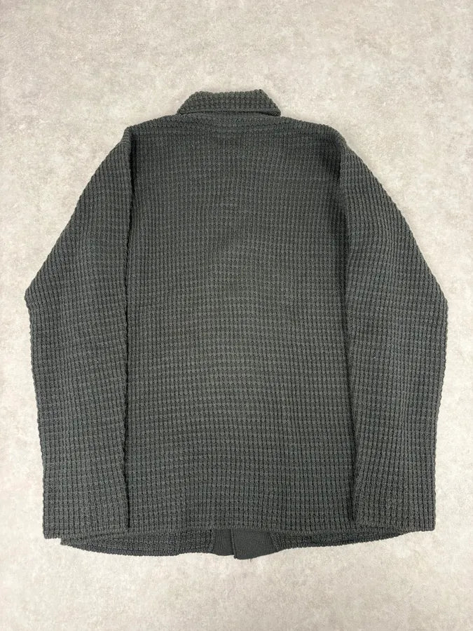 2000s Armani Collezioni Olive Wool Waffle Shirt  PjCKqeF 5