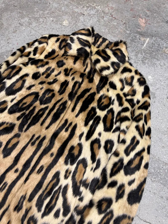 2000s Armani Leopard Fur Effect Long Jacket (L) 5