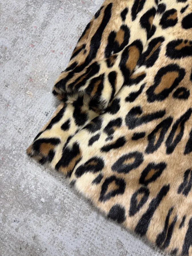 2000s Armani Leopard Fur Effect Long Jacket (L) 6