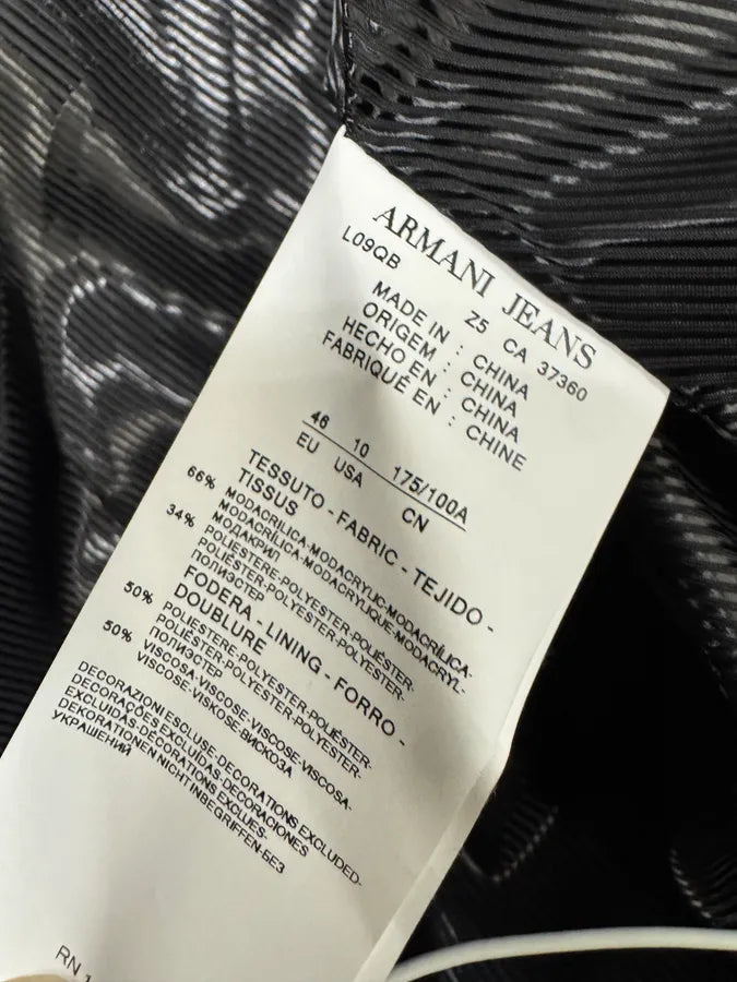 2000s Armani Leopard Fur Effect Long Jacket (L) 9