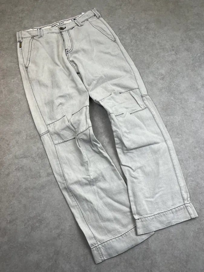2000s Armani Light Grey Faded Loose Jeans GikEubX 5