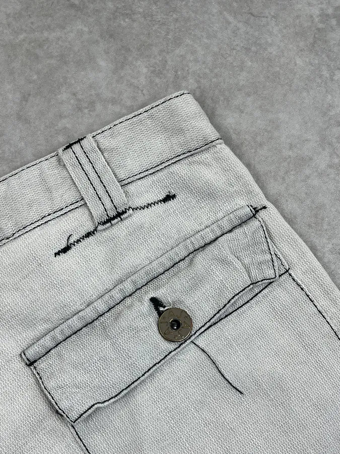 2000s Armani Cream Faded Loose Jeans GikEubX 8