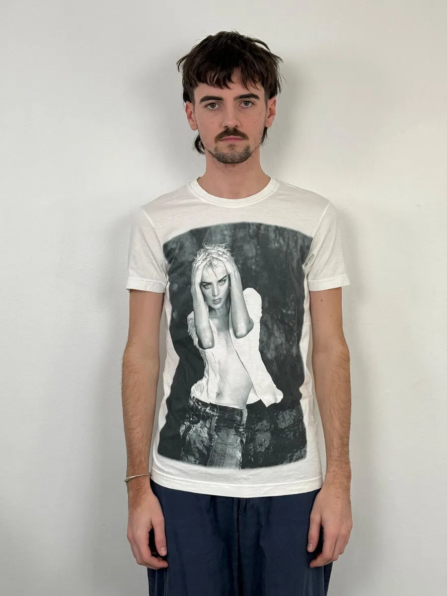 2000s Armani Madness Lady White T-Shirt YcagPHy 0