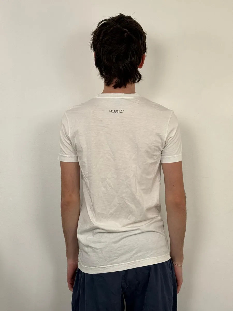 2000s Armani Madness Lady White T-Shirt YcagPHy 1