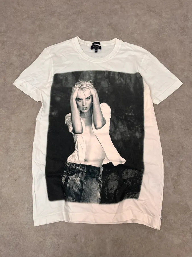 2000s Armani Madness Lady White T-Shirt YcagPHy 4