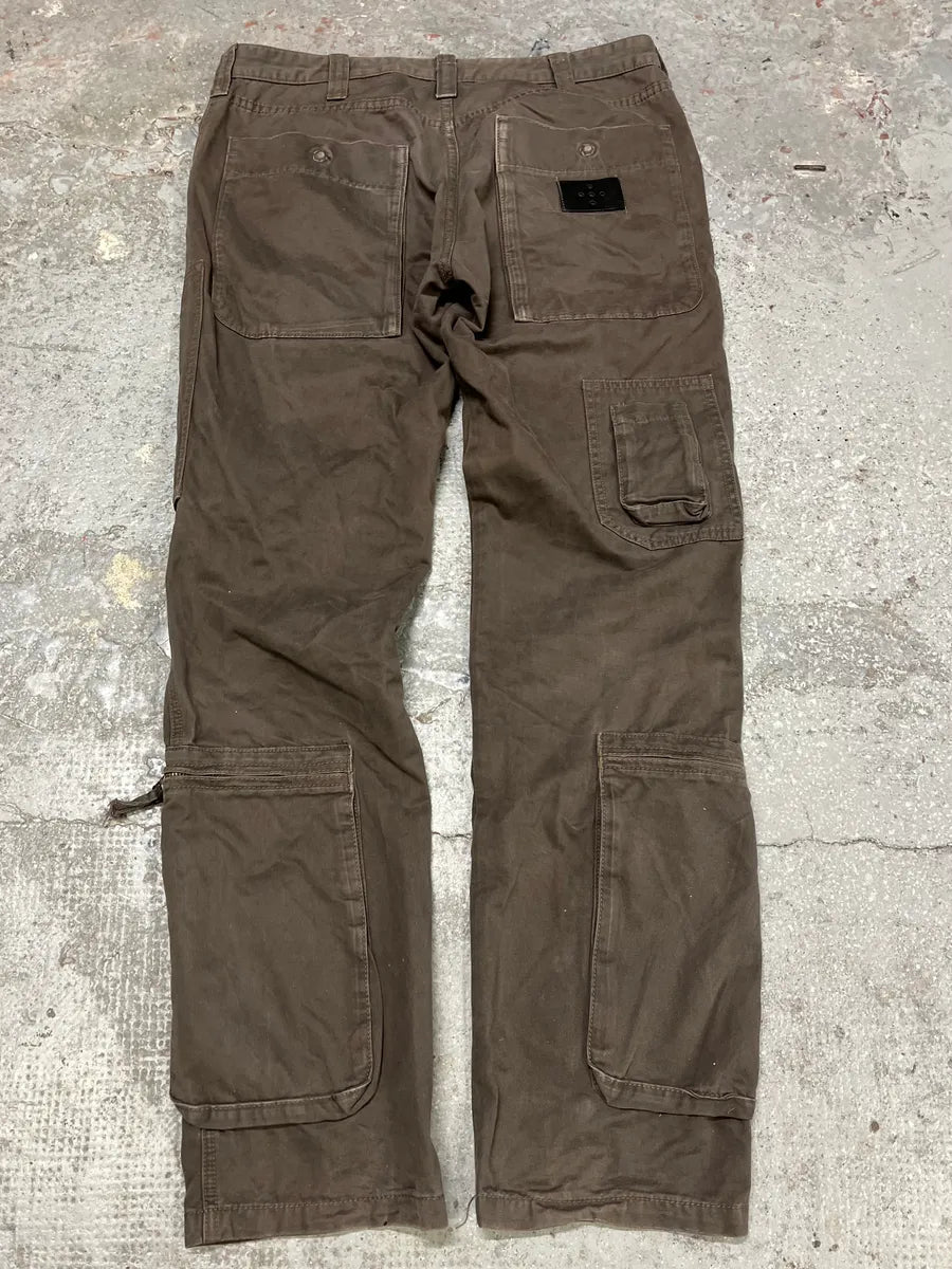 2000s Armani Multi Pockets Cargo Olive Obscure Pants rZFPVmy 4