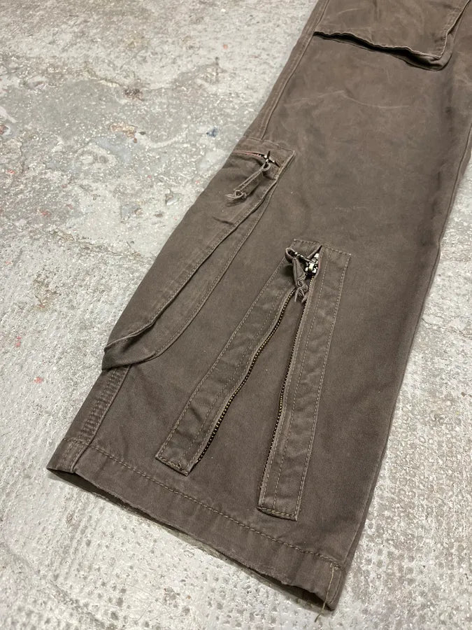 2000s Armani Multi Pockets Cargo Olive Obscure Pants rZFPVmy 6