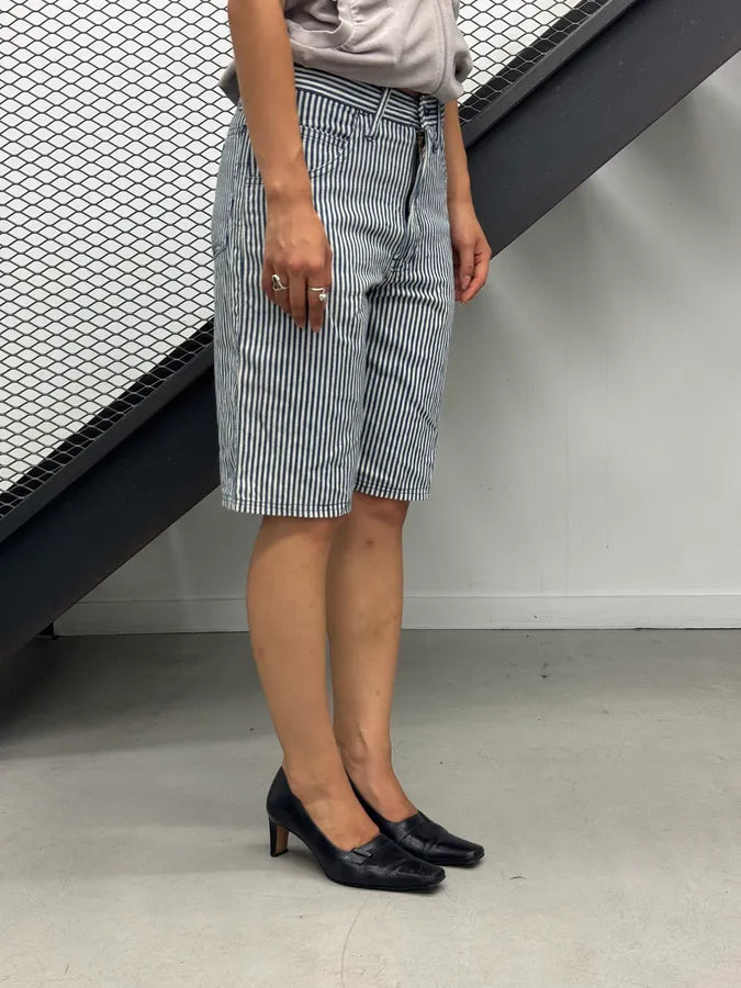 2000s Armani Navy & White Striped Marine Shorts mbjByWG 2