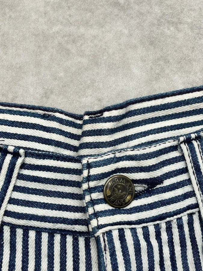 2000s Armani Navy & White Striped Marine Shorts mbjByWG 9