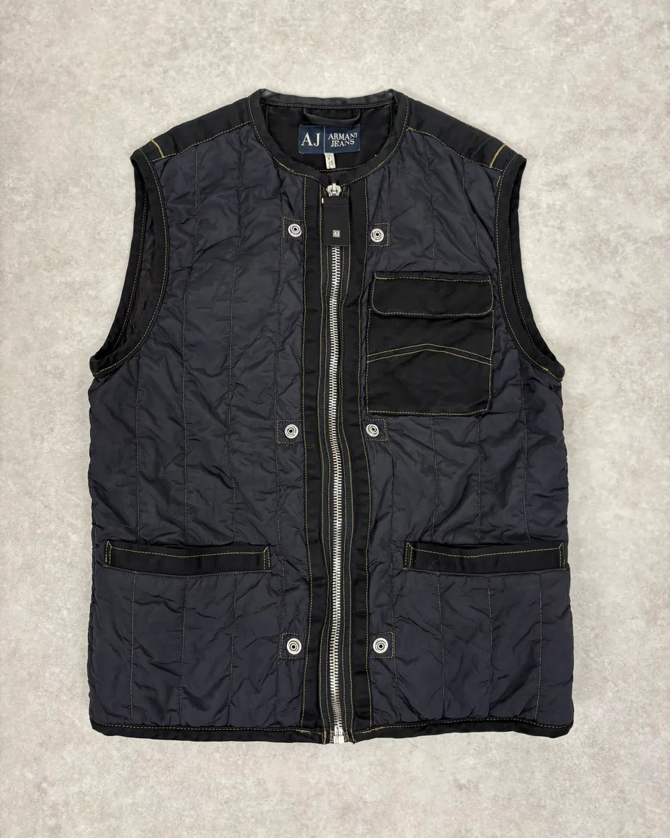 2000s Armani Navy AJ Tactical Vest bFjFUjh 0