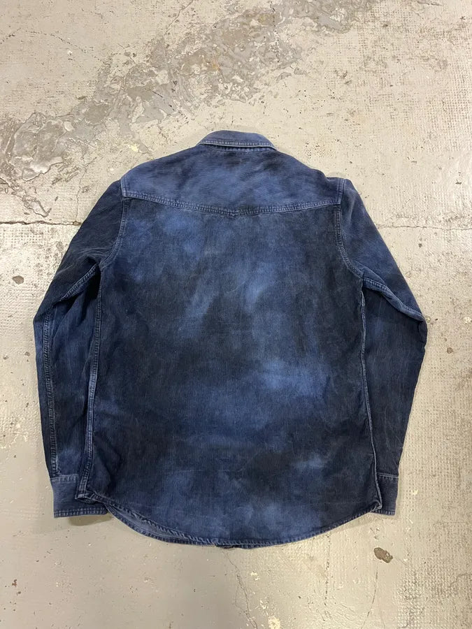 2000s Armani Navy Corduroy Shirt HDjbGSo 6