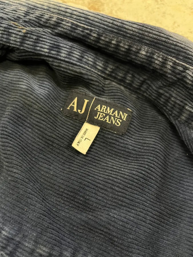 2000s Armani Navy Corduroy Shirt HDjbGSo 8