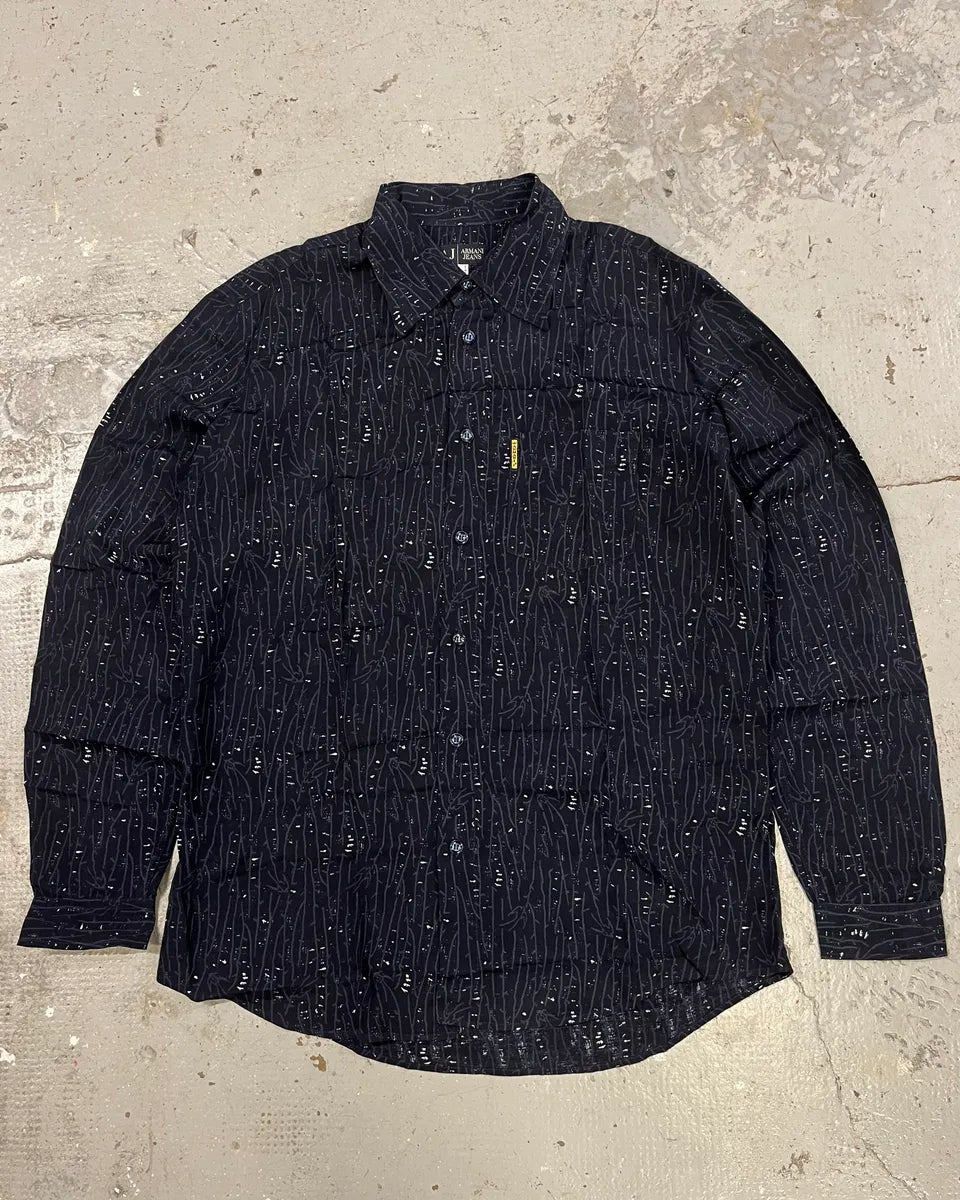 2000s Armani Navy Electrical Shirt (L) zbArxBS 0