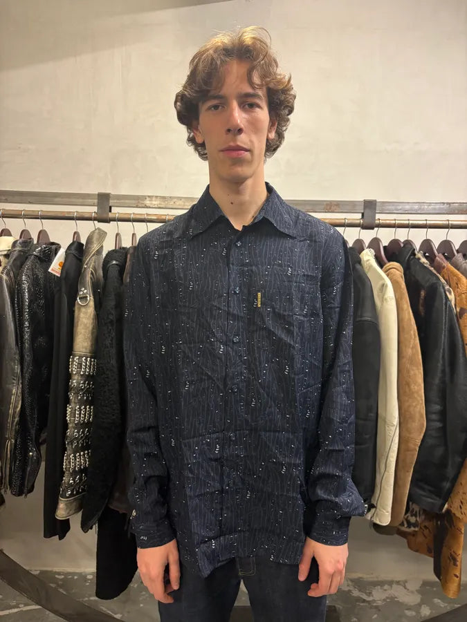 2000s Armani Navy Electrical Shirt (L) zbArxBS 1