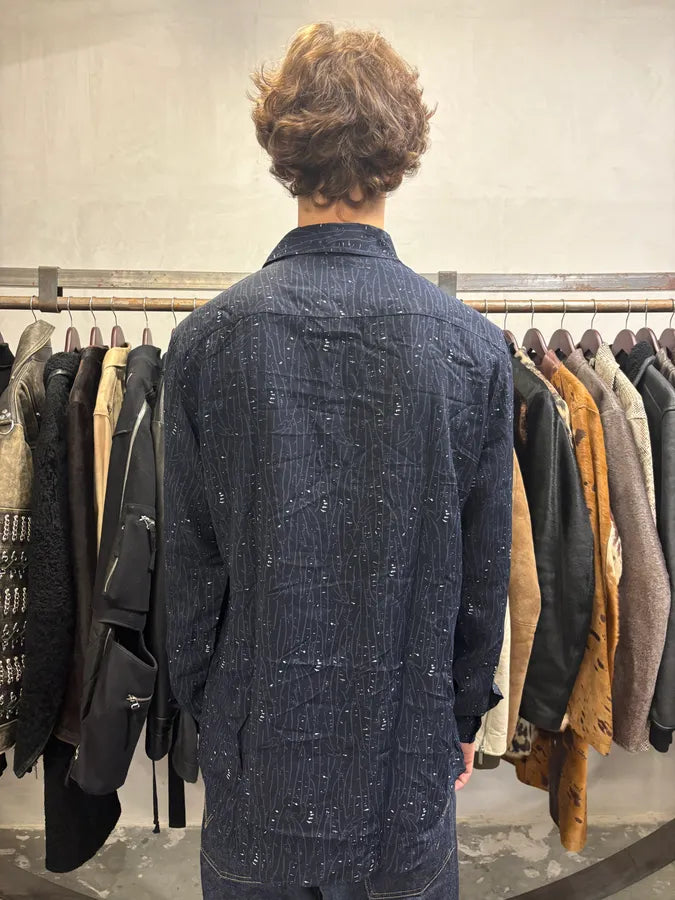 2000s Armani Navy Electrical Shirt (L) zbArxBS 2