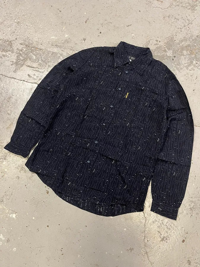 2000s Armani Navy Electrical Shirt (L) zbArxBS 3