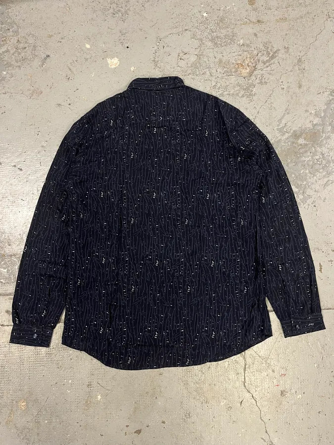 2000s Armani Navy Electrical Shirt (L) zbArxBS 6
