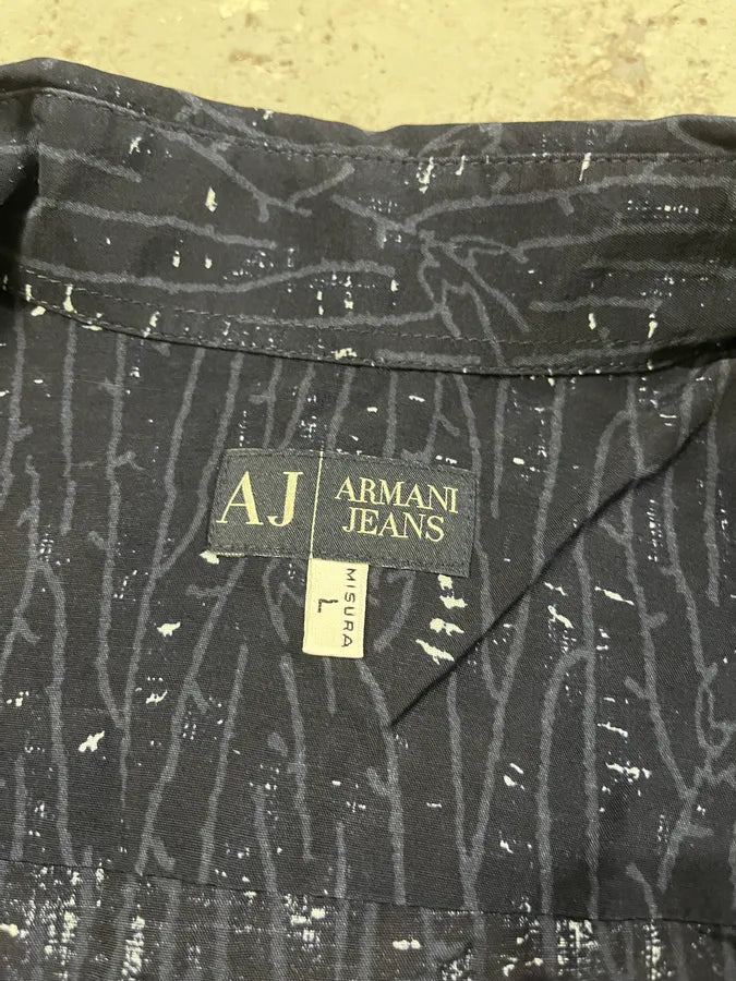2000s Armani Navy Electrical Shirt (L) zbArxBS 8