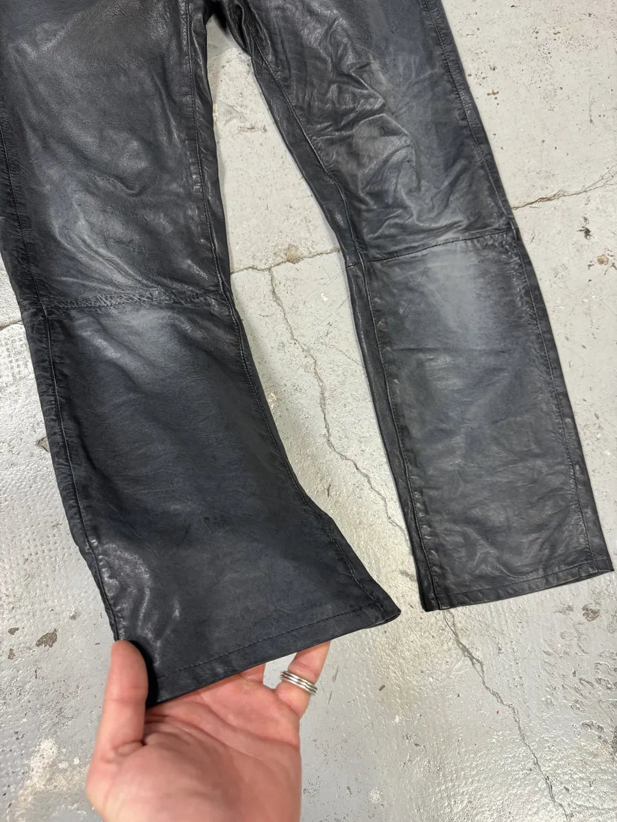 2000s Armani Navy Lamb Leather Slim Pants yeteaaJ 5