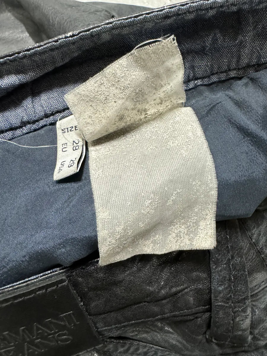 2000s Armani Navy Lamb Leather Slim Pants yeteaaJ 8
