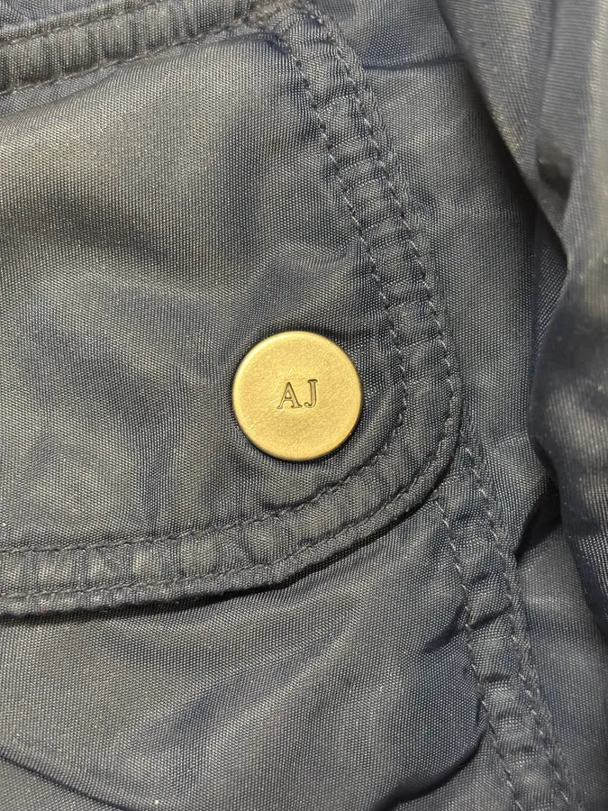 2000s Armani Navy Nylon Cargo Zips Bomber Jacket uinZuEn 8