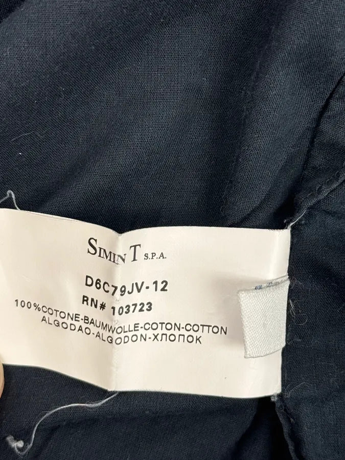 2000s Armani Navy Sun Embroidered Patch Shirt xmKRUGr 10